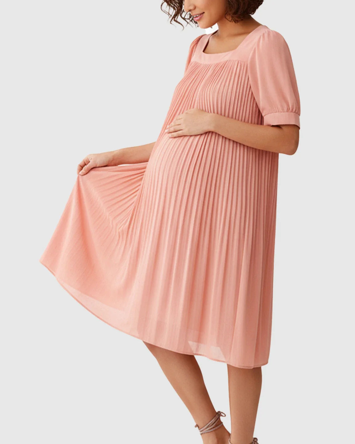 Bump Society – The Comfort Collection: Pleated Flowy Style Maternity Short Dress