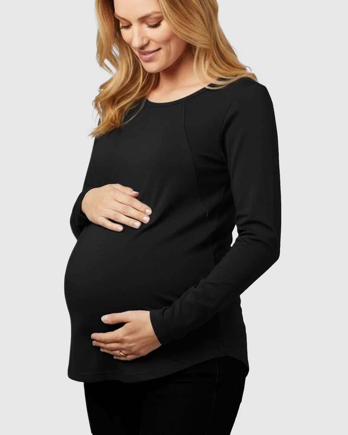 The Nursing Collection: Side-Zip Nursing Access Everyday Maternity Top