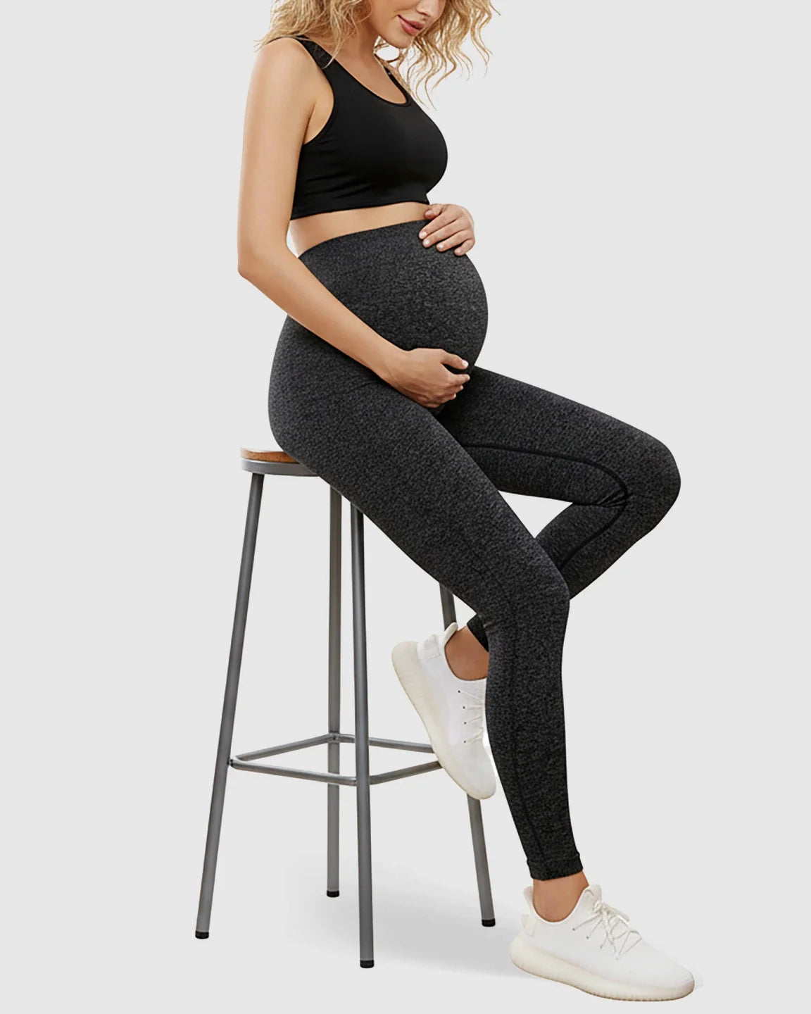 Bump Society – The Comfort Collection: Ribbed Versatile Full Length Cut Maternity Leggings