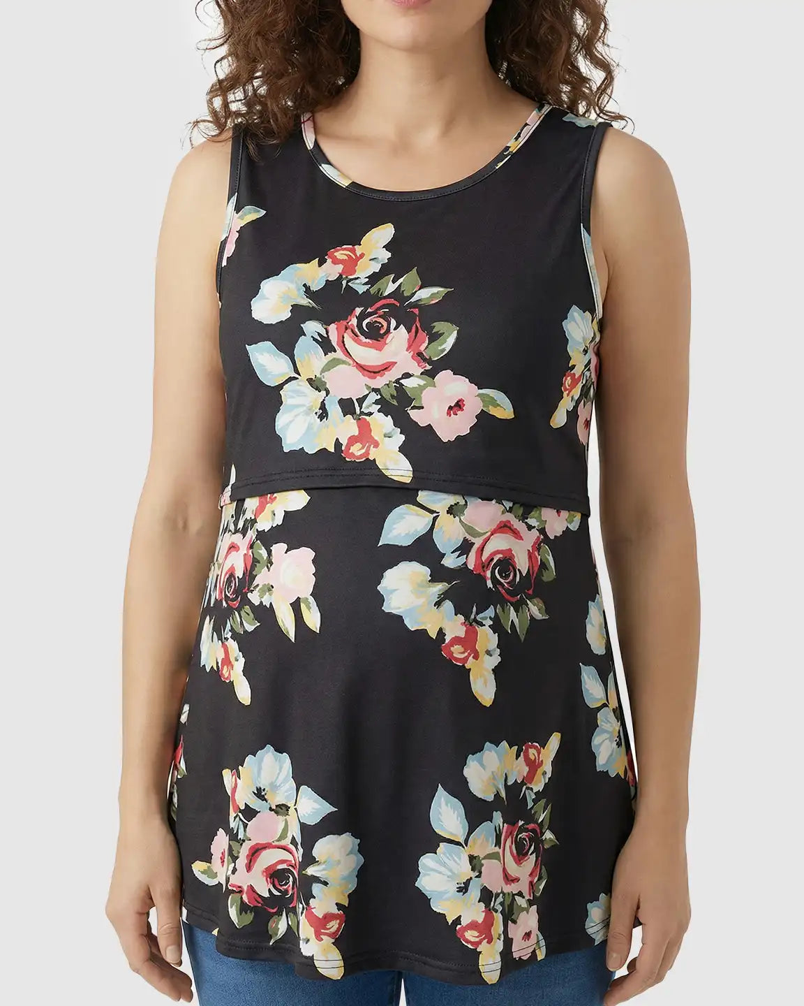 Bump Society – The Nursing Collection: Easy-Nursing Floral Maternity Top