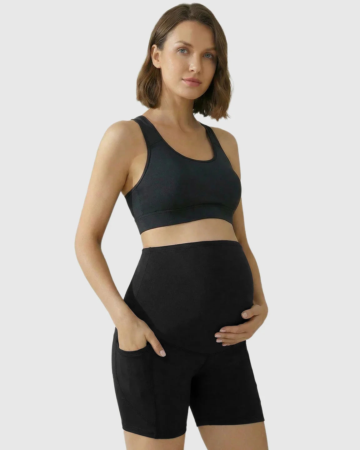 The Support Collection  High-Waist Supportive Maternity Shorts