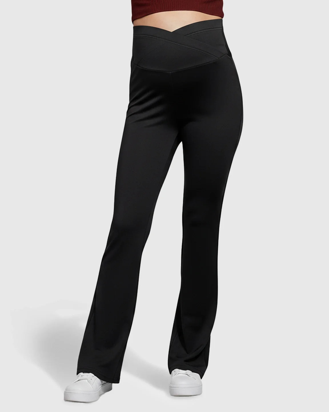 Bump Society – The Comfort Collection: Crossover Waist Flared Maternity Pants