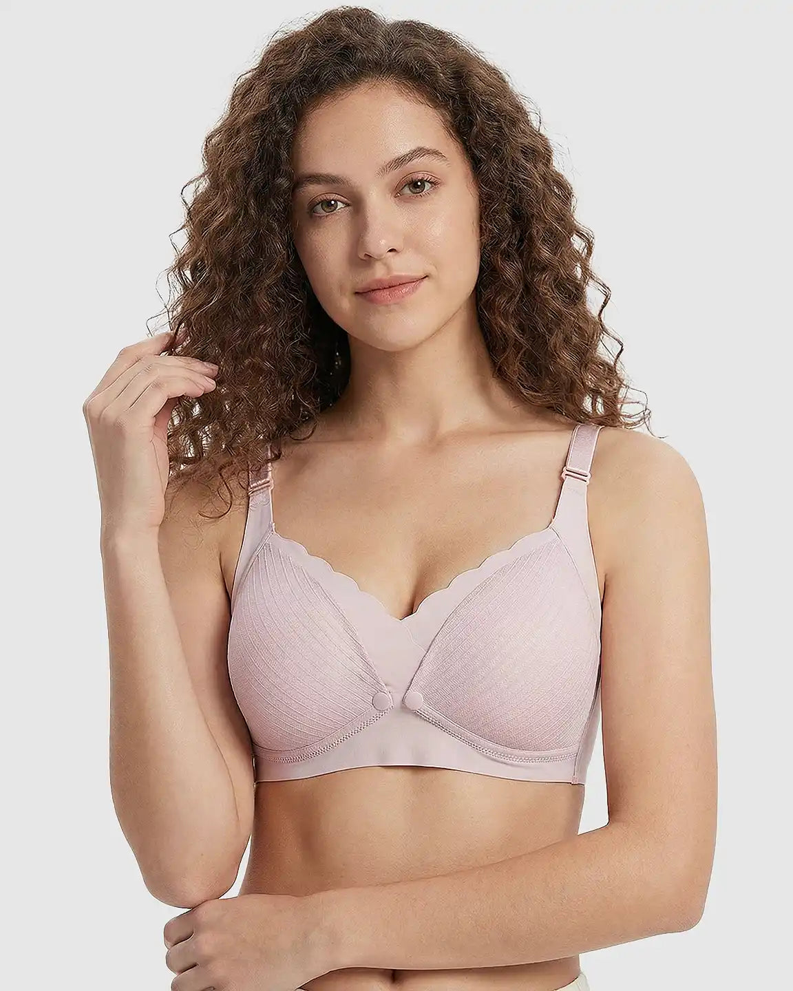 Bump Society – The Nursing Collection: Wire-Free Soft Lace Maternity Nursing Bra