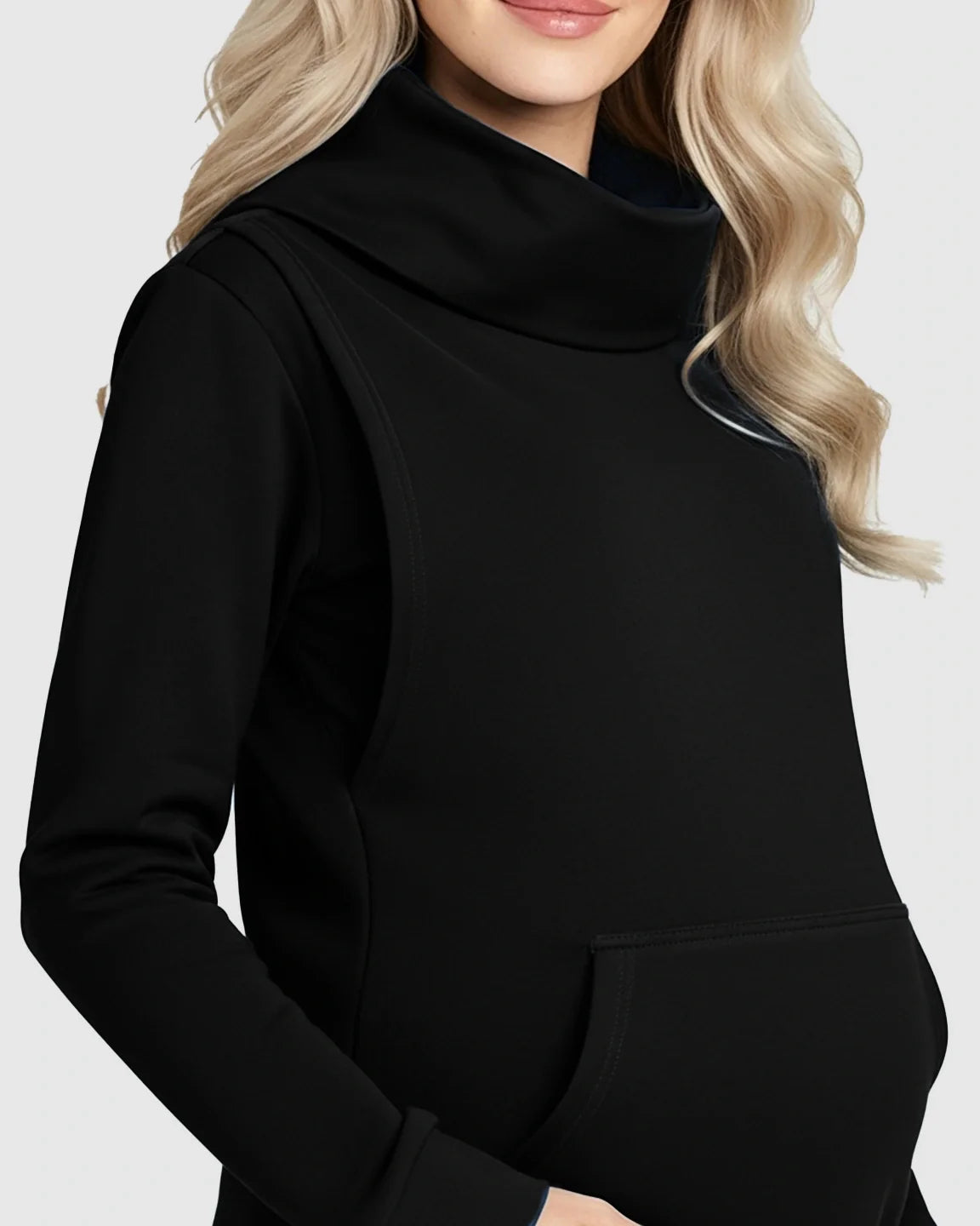 The Nursing Collection: High Cowl Neck Stylish Maternity Nursing Top