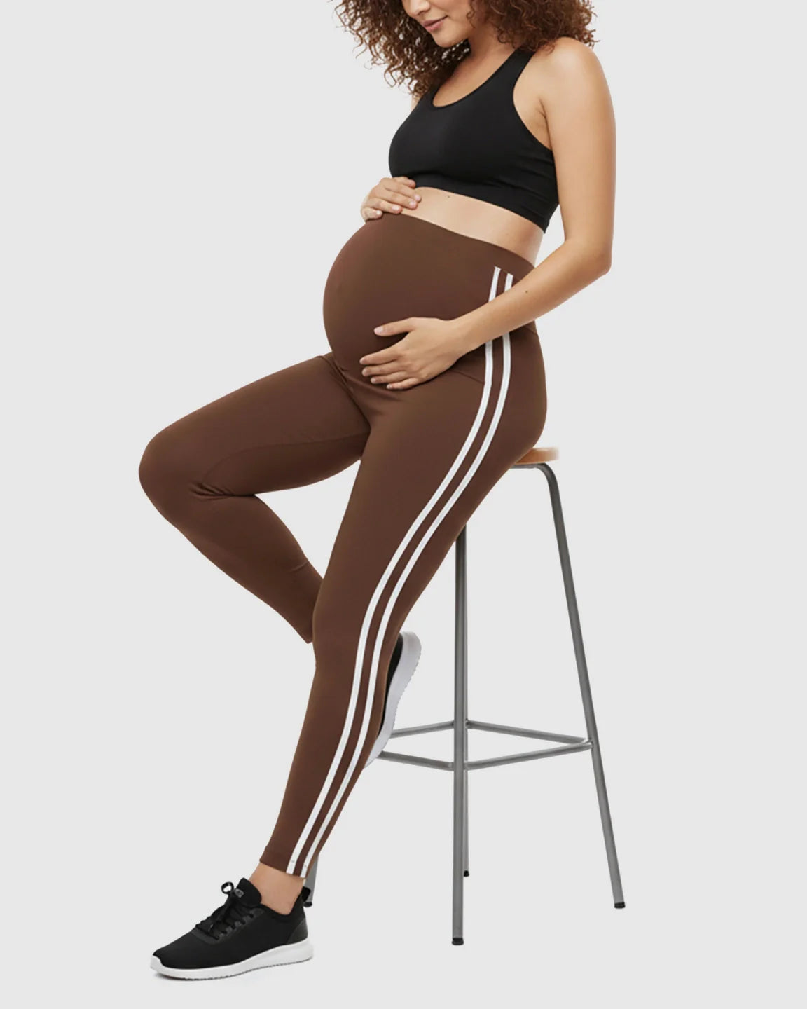 Bump Society – The Comfort Collection: Side Striped Sporty Maternity Leggings
