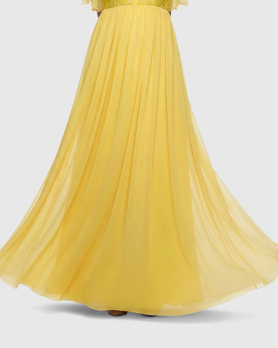 Bump Society – The Comfort Collection: Embroidered Bodice Long Train Maternity Photoshoot Gown