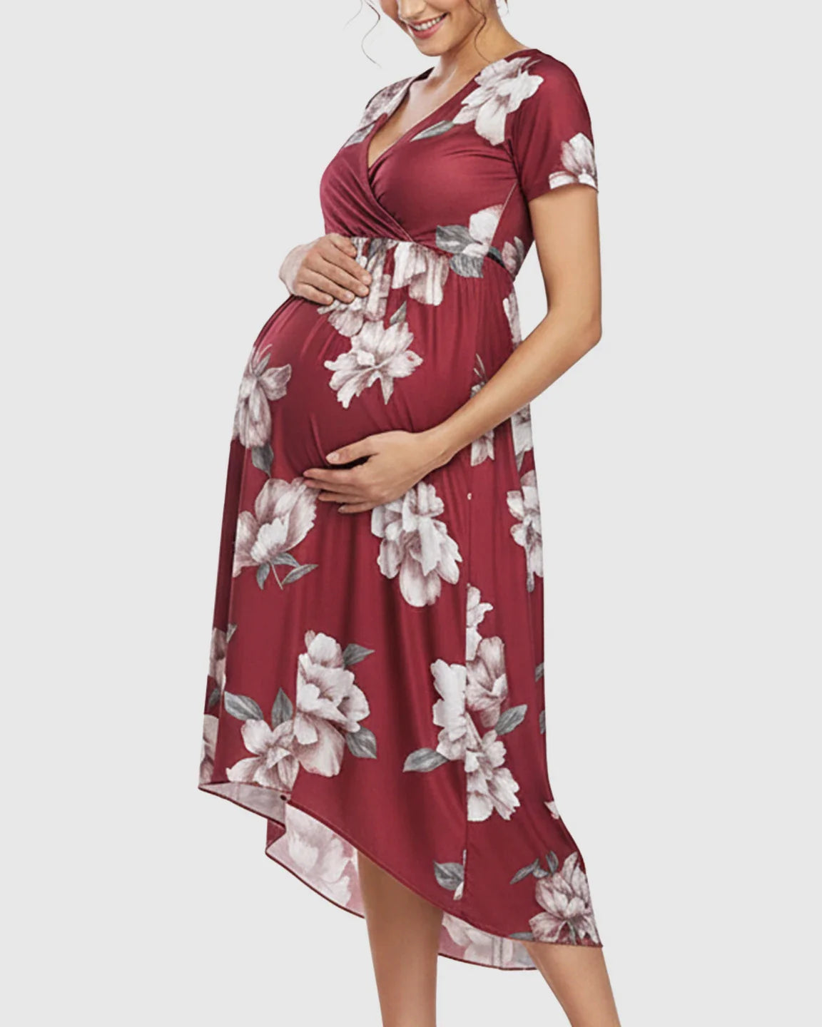 Bump Society – The Comfort Collection: Floral Print Wrap Skirt Maternity Maxi Dress