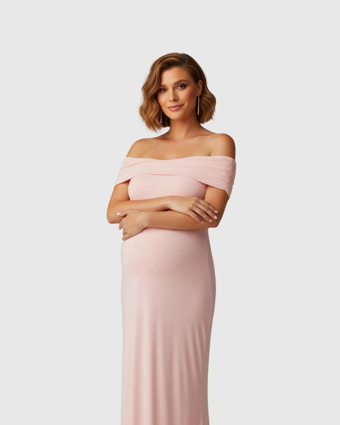 Bump Society – The Comfort Collection: Off-Shoulder Mermaid Maternity Photoshoot Dress