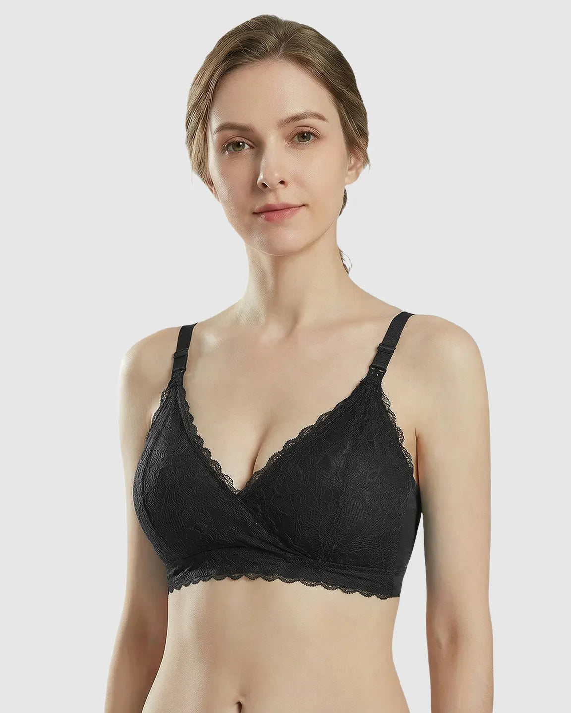 Bump Society – The Nursing Collection: Wire-Free Embroidered Lace Nursing Bra