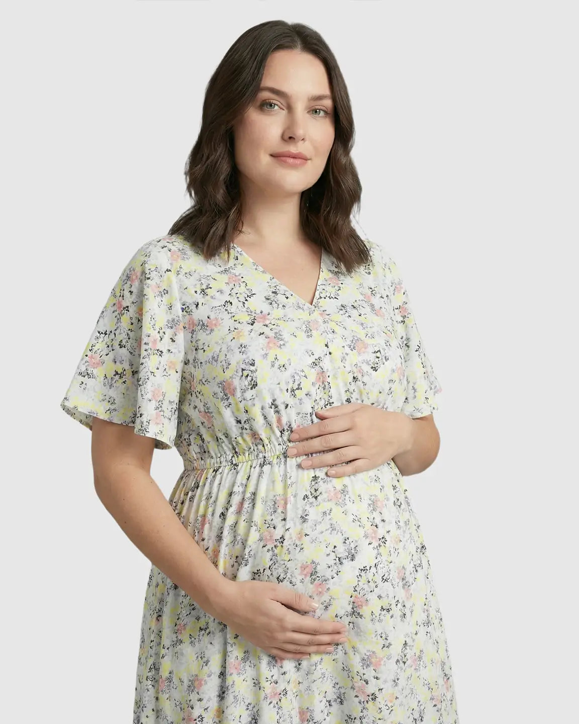 Bump Society – The Comfort Collection: Tencel Fabric Slitted Maternity Maxi Dress