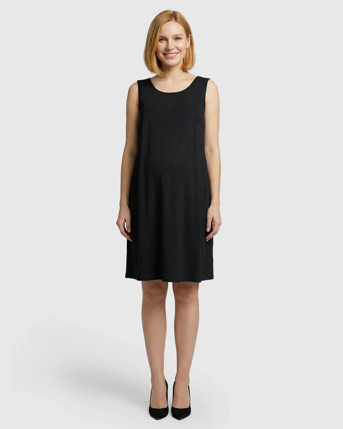 Bump Society – The Nursing Collection: Discreet Nursing Opening Casual Maternity Midi Dress