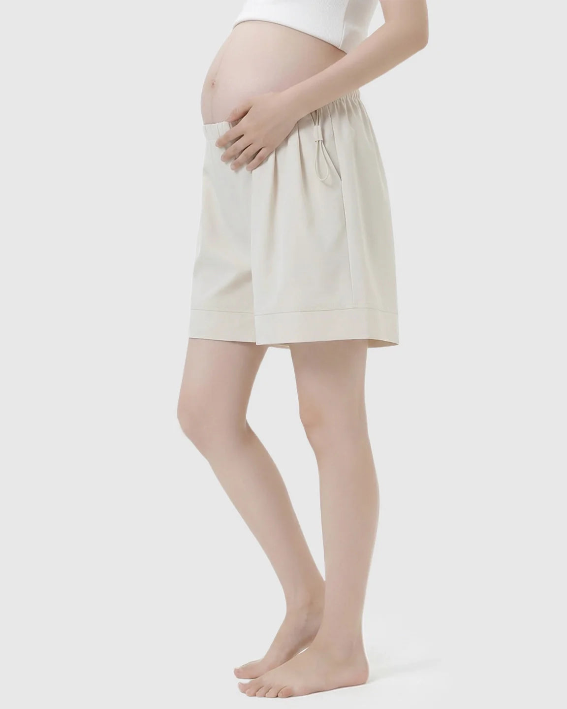 Bump Society – The Comfort Collection: Pocketed Side Drawstring Maternity Shorts