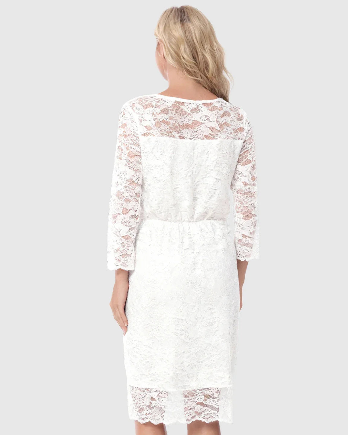 Bump Society – The Nursing Collection: Mid-length Lace Sleeves Maternity & Nursing Dress