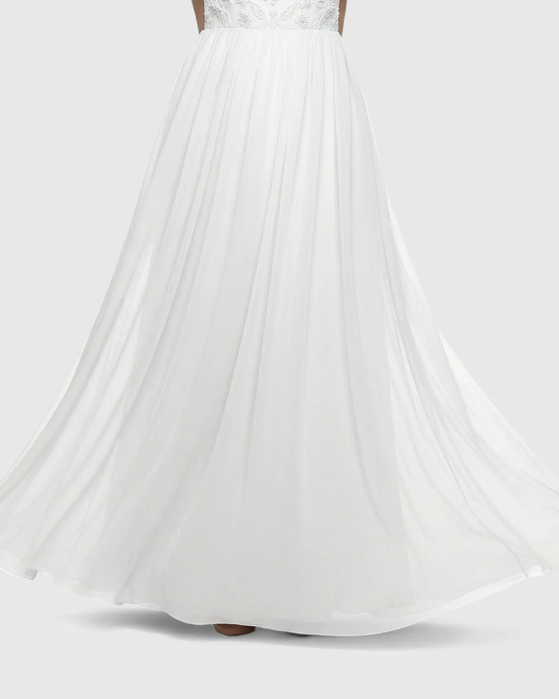 Bump Society – The Comfort Collection: Embroidered Bodice Long Train Maternity Photoshoot Gown