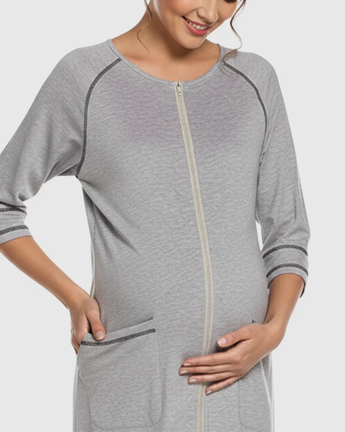 Bump Society – The Nursing Collection: Front Zipper Loose Fit Maternity Nursing Dress
