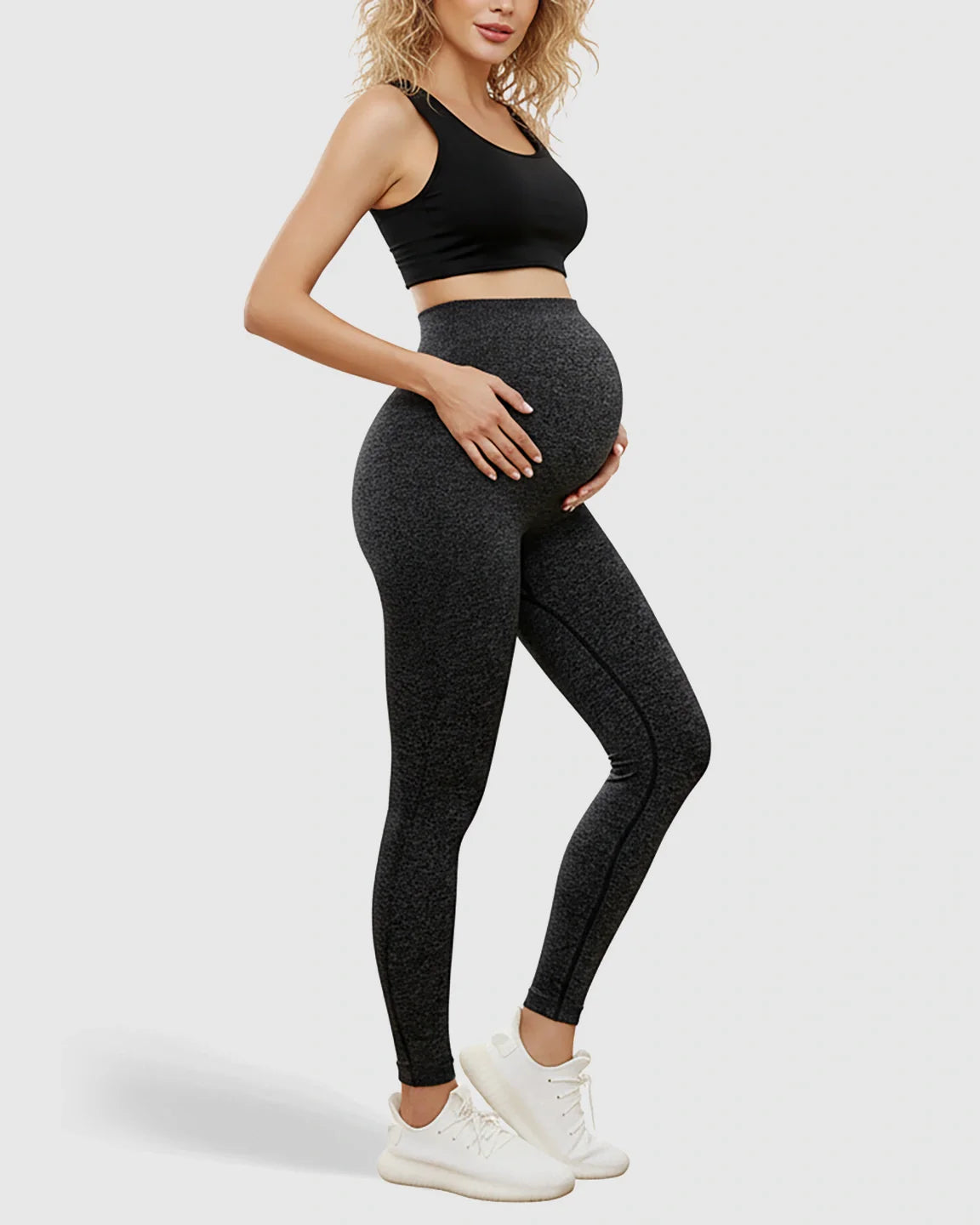 Bump Society – The Comfort Collection: Ribbed Versatile Full Length Cut Maternity Leggings