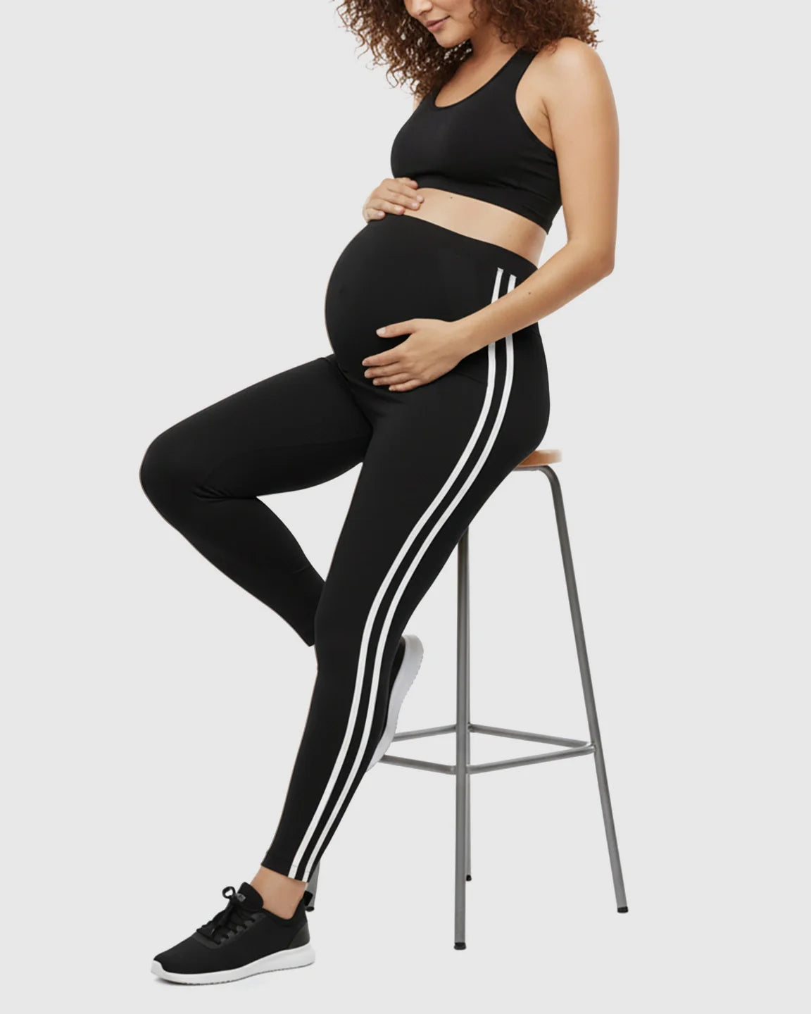Bump Society – The Comfort Collection: Side Striped Sporty Maternity Leggings