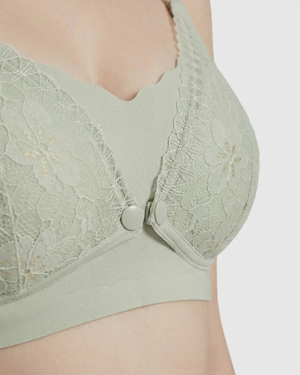 Bump Society – The Nursing Collection: Snap Front Lace-Pattern Nursing Bra