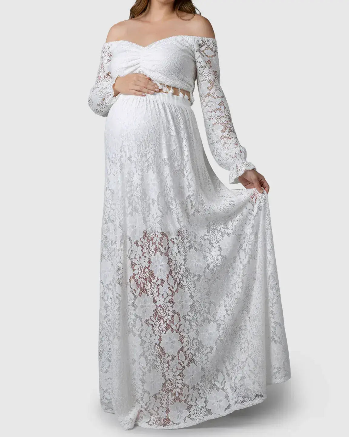 Bump Society – The Comfort Collection: Two Piece Flowing Laced Maternity Photoshoot Dress