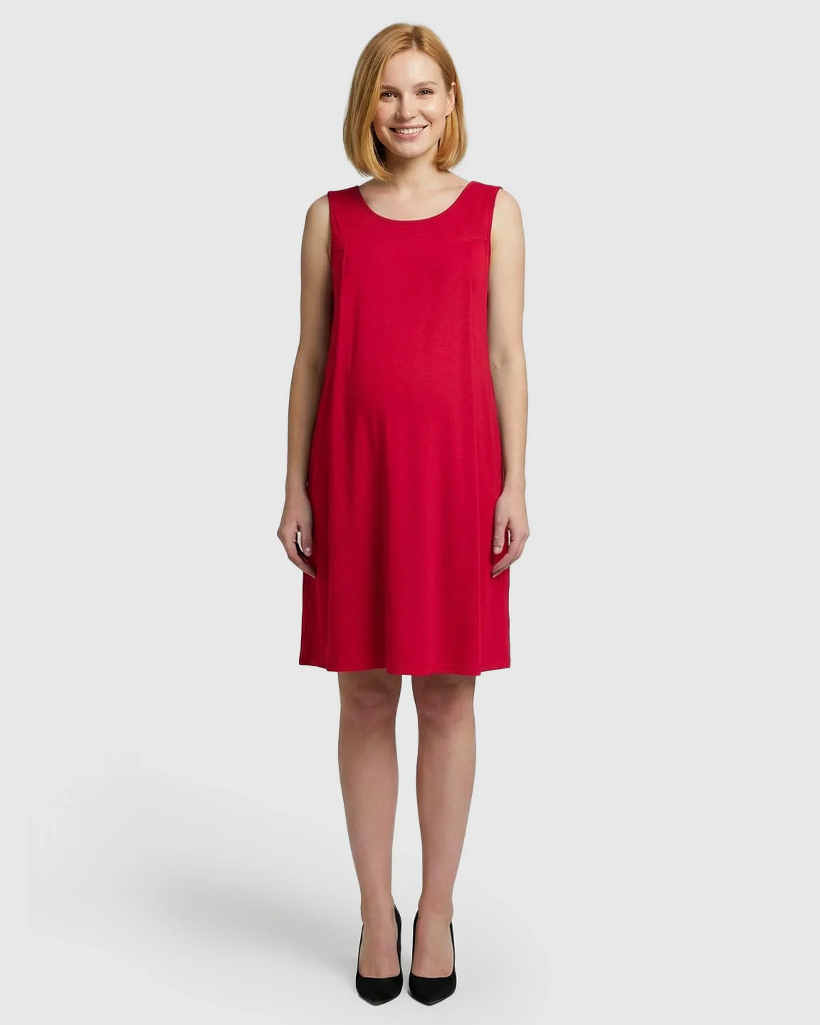 Bump Society – The Nursing Collection: Discreet Nursing Opening Casual Maternity Midi Dress