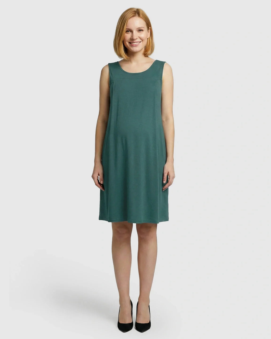 Bump Society – The Nursing Collection: Discreet Nursing Opening Casual Maternity Midi Dress
