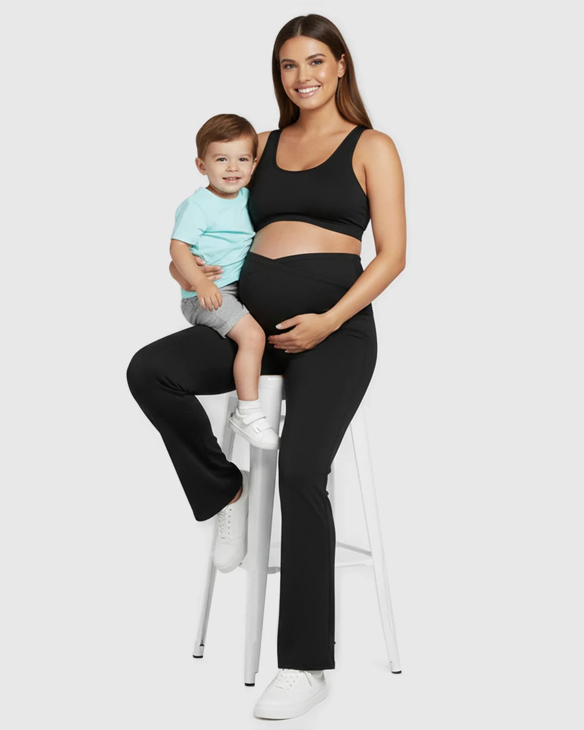 The Support Collection  Cross-Support Wide-Leg Maternity Pants