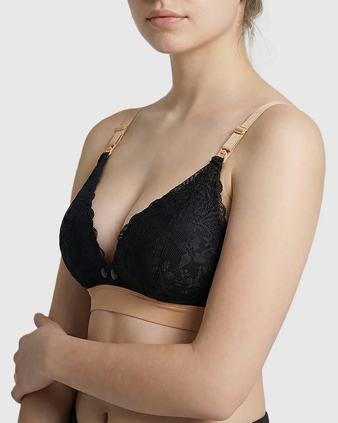 Bump Society – The Nursing Collection: Dual-Tone Lace Nursing Bra