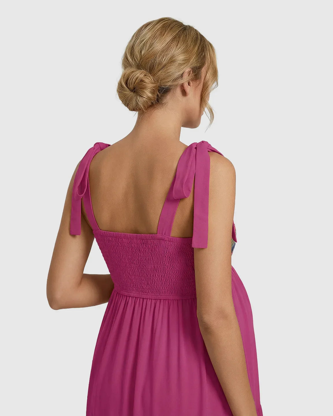Bump Society – The Comfort Collection: Shoulder Tie-Strap A-line Maternity Midi Dress