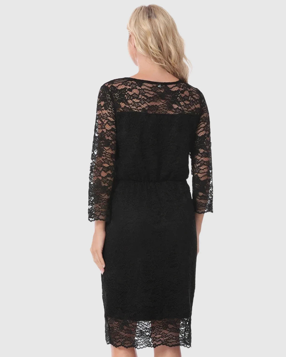 Bump Society – The Nursing Collection: Mid-length Lace Sleeves Maternity & Nursing Dress