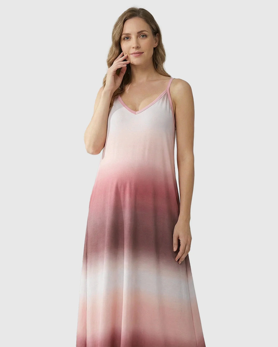 Bump Society – The Comfort Collection: Spaghetti Strap Gradient Maternity Maxi Dress
